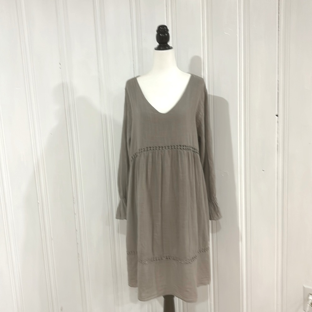VANESSA ZANI, Oversized bohemian grey/taupe dress, Size L